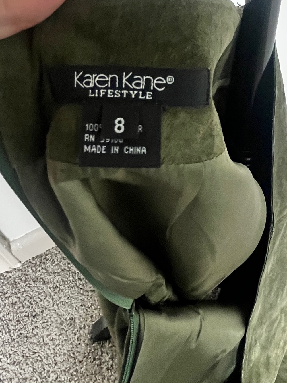 Karen Kane Olive Green Suede Leather Maxi Skirt – Size 8 - Picture 7 of 8